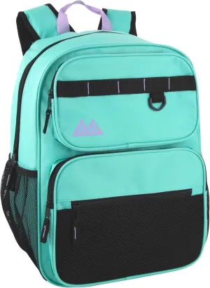 Summit Ridge Travel Backpack for Men and Women, Spacious Work Daypack with Water Bottle Pockets (Mint Green)