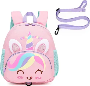 SUN EIGHT Kids Backpack Perfect for Ages 1-4 Waterproof, Lightweight, Ergonomic Design with Detachable Leash Strap for School, Travel, and Outdoor Adventures(Unicorn)