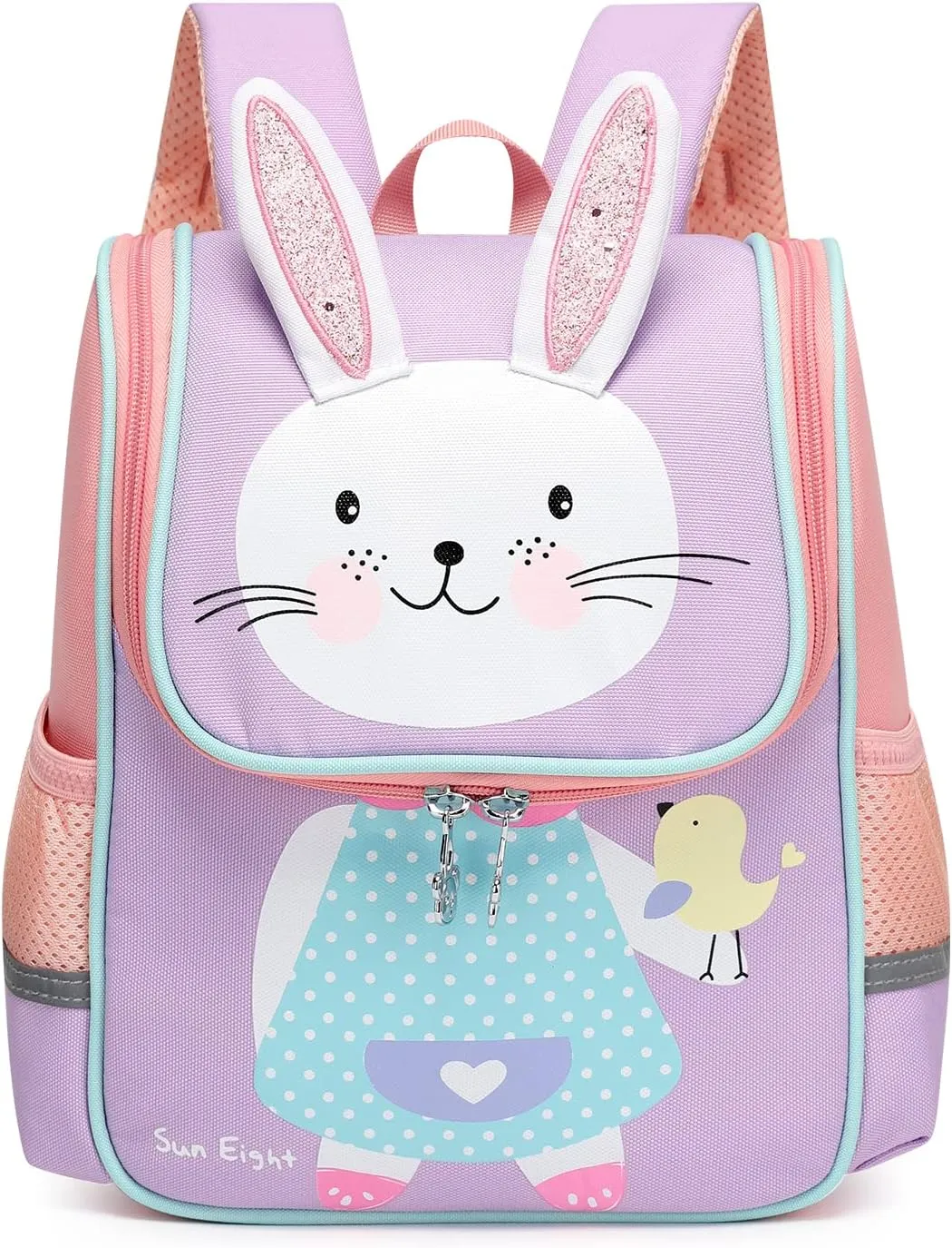 SUN EIGHT Toddler Lightweight Backpack for Girls Cute 3D Animal Waterproof Schoolbag for Baby Girl Boy 2-5 Years（Rabbit）