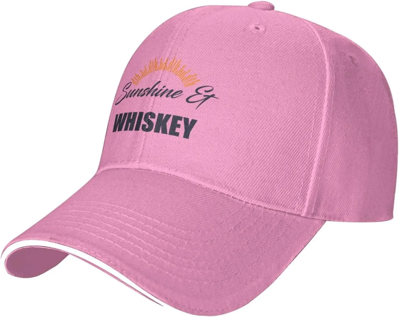 Sunshine & Whiskey Funny Baseball Cap Dad Hat Funny for Men Trucker Hats Fashion Caps Hiking & Travel Black-R