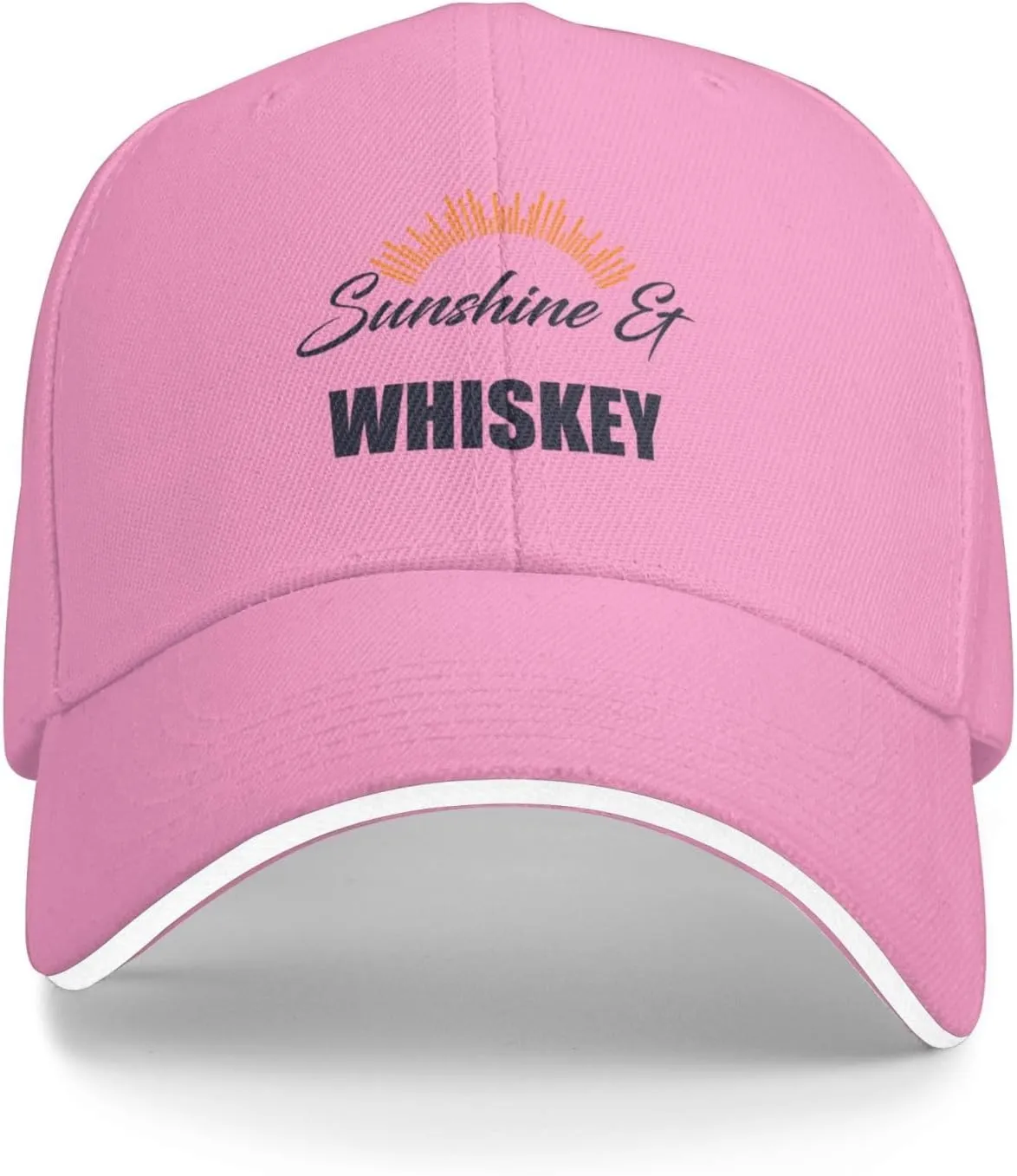 Sunshine & Whiskey Funny Baseball Cap Dad Hat Funny for Men Trucker Hats Fashion Caps Hiking & Travel Black-R