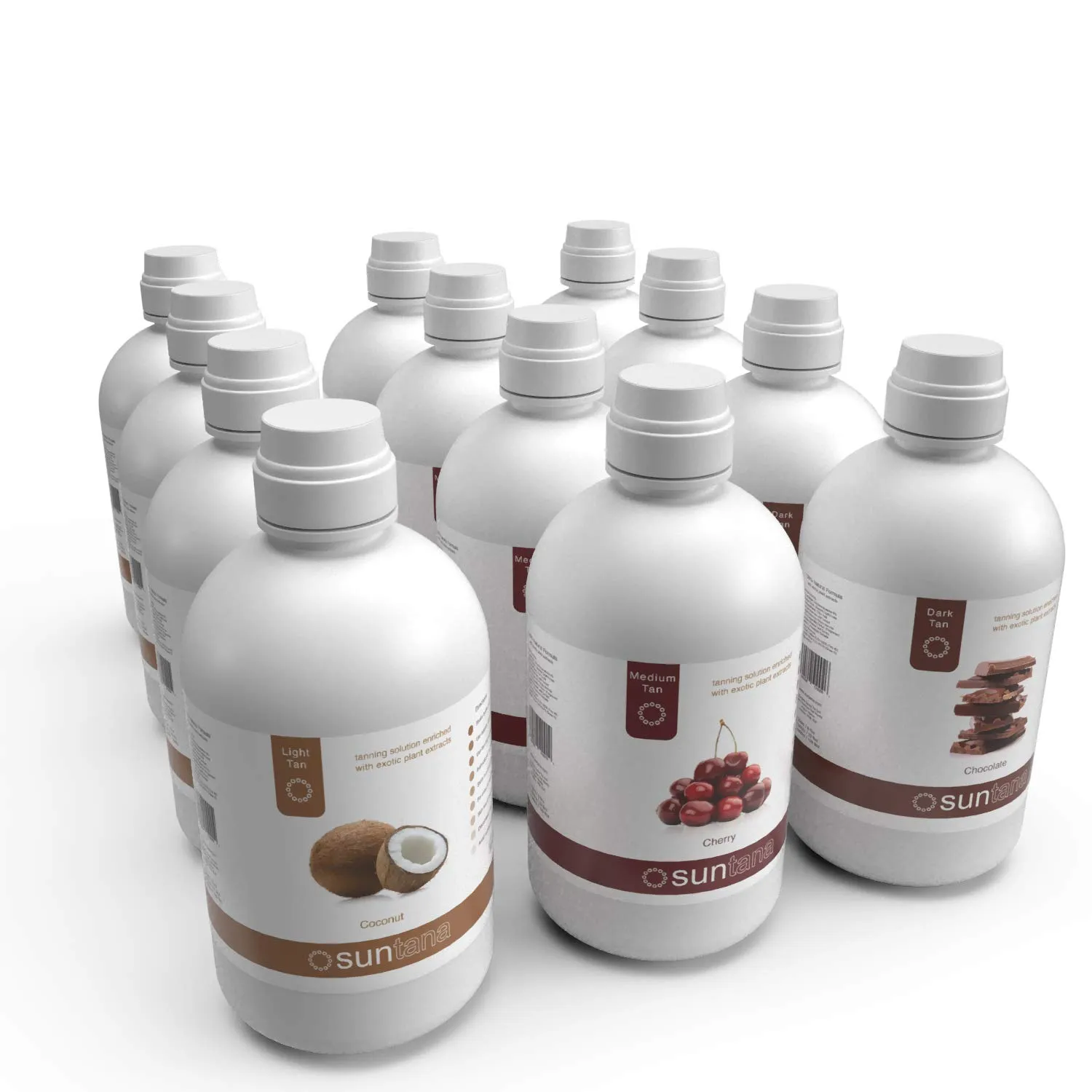 Suntana Premium Sunless Solutions 128oz Combo Pack Tanning Solutions (12 x 32oz)