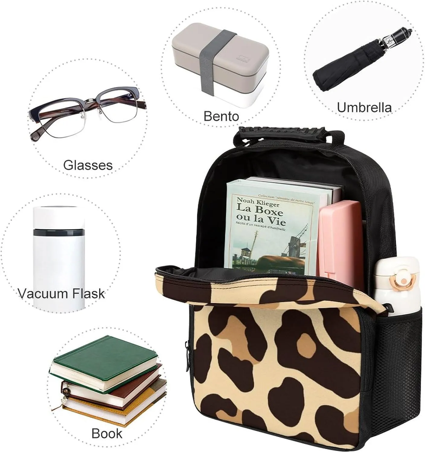 Supdreamc Lightweight Backpack for Gym Travel Bicycle - Big Capacity Multipurpose Anti-Theft Carry On Bag, Cool Cheetah Leopard Print Travel Hiking Bag & Day Pack