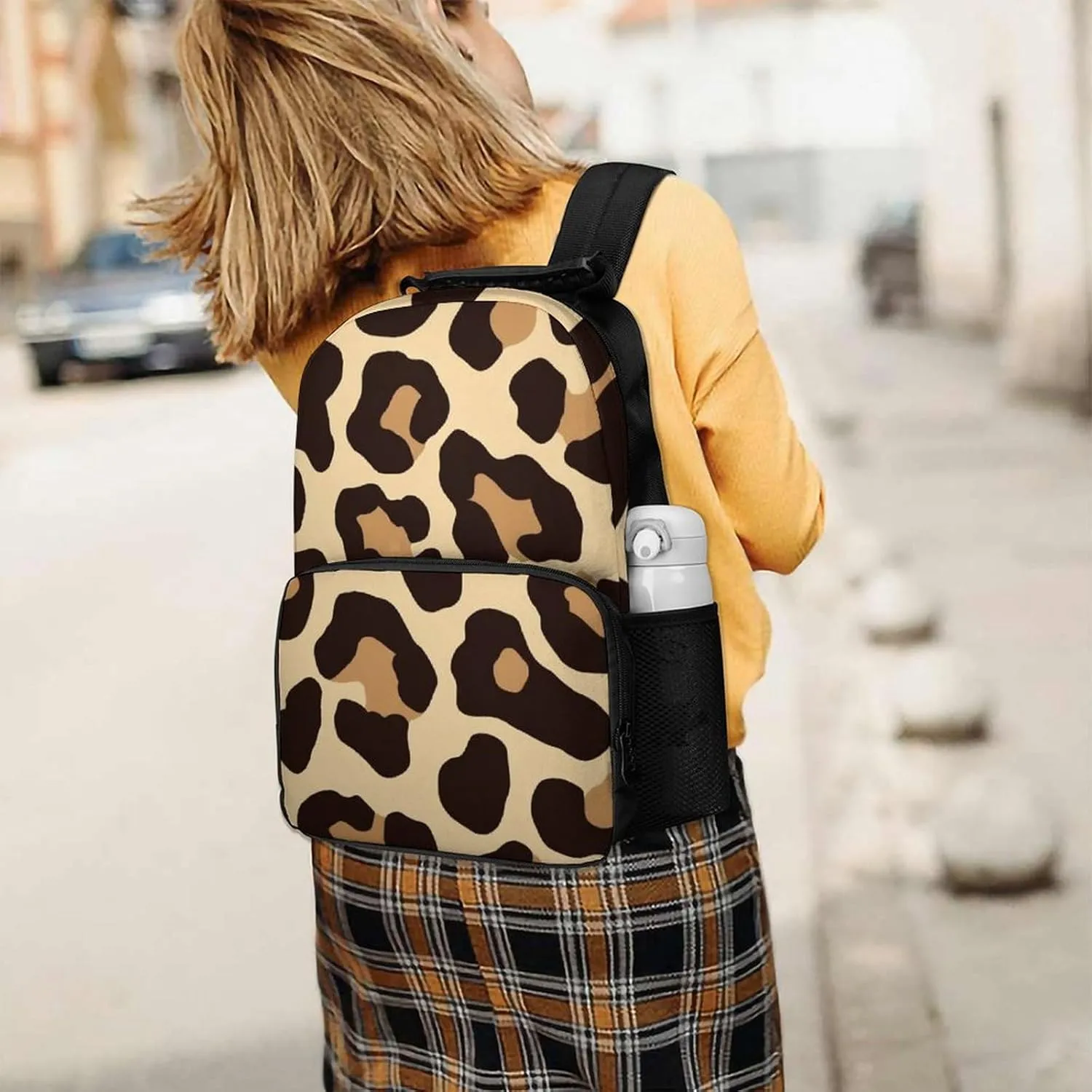 Supdreamc Lightweight Backpack for Gym Travel Bicycle - Big Capacity Multipurpose Anti-Theft Carry On Bag, Cool Cheetah Leopard Print Travel Hiking Bag & Day Pack