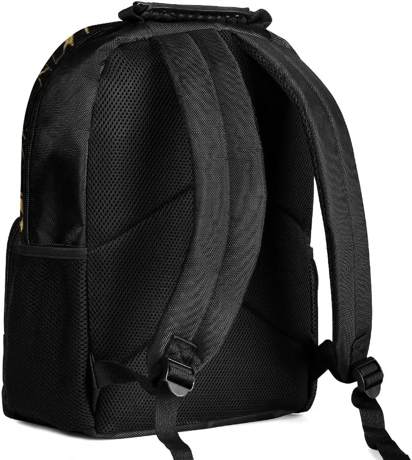 Supdreamc Lightweight Daypack Backpack for Trekking Work Running - Big Capacity Multipurpose Anti-Theft Bookbag, Black Marble Gold Texture Art Business Computer Bag