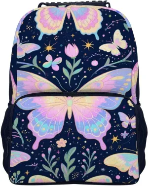 Supdreamc Men & Women Lightweight Beautiful Butterflies Art Casual Daypack Large Capacity Bookbag With Adjustable Shoulder Straps for Gym Business Bicycle
