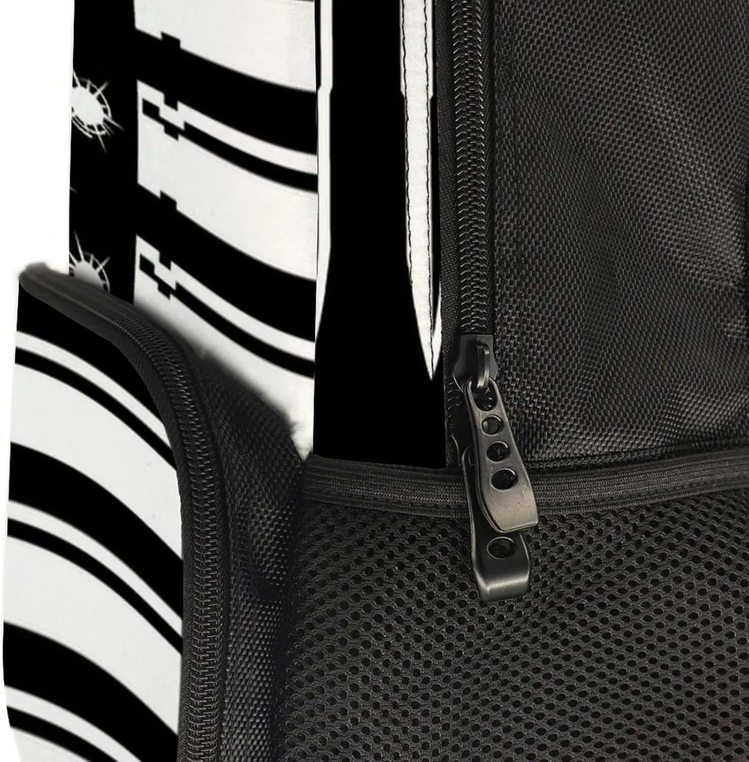 Supdreamc Men Women Lightweight Bullet Black And White American Flag Backpack Large Capacity Bookbag With Smooth Zippers for Gym Business Running