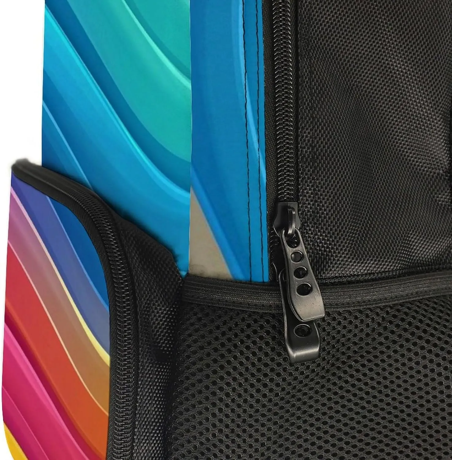 Supdreamc Men Women Lightweight Colorful Tie Dye Rainbow Gradient Daypack Bookbag Big Capacity Carry On Bag With Side Pockets for Camping Travel Bicycle