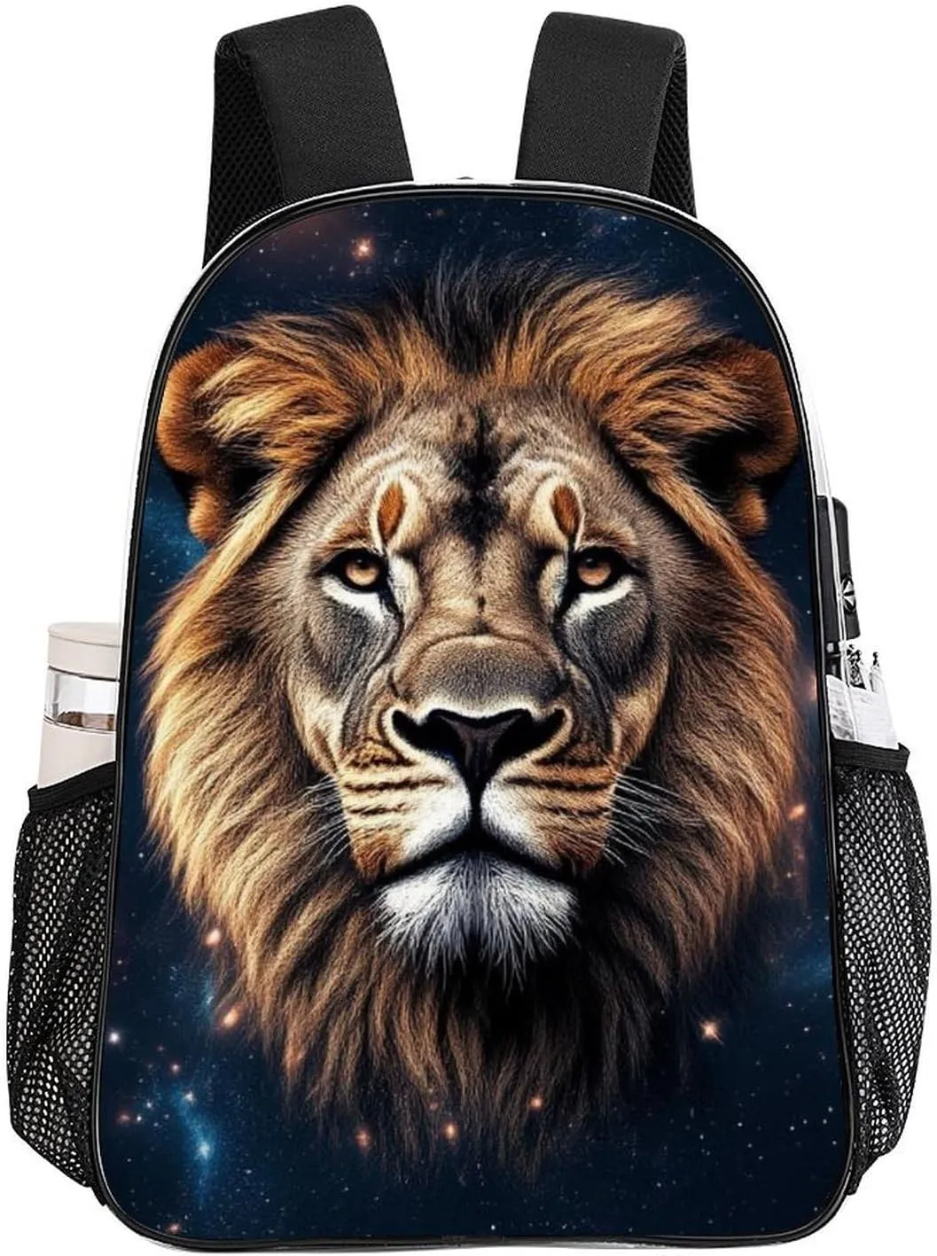 Supdreamc Men Women Lightweight Space Lion Starry Night Backpack Large Capacity Bookbag Transparent Bag for Gym Business Running