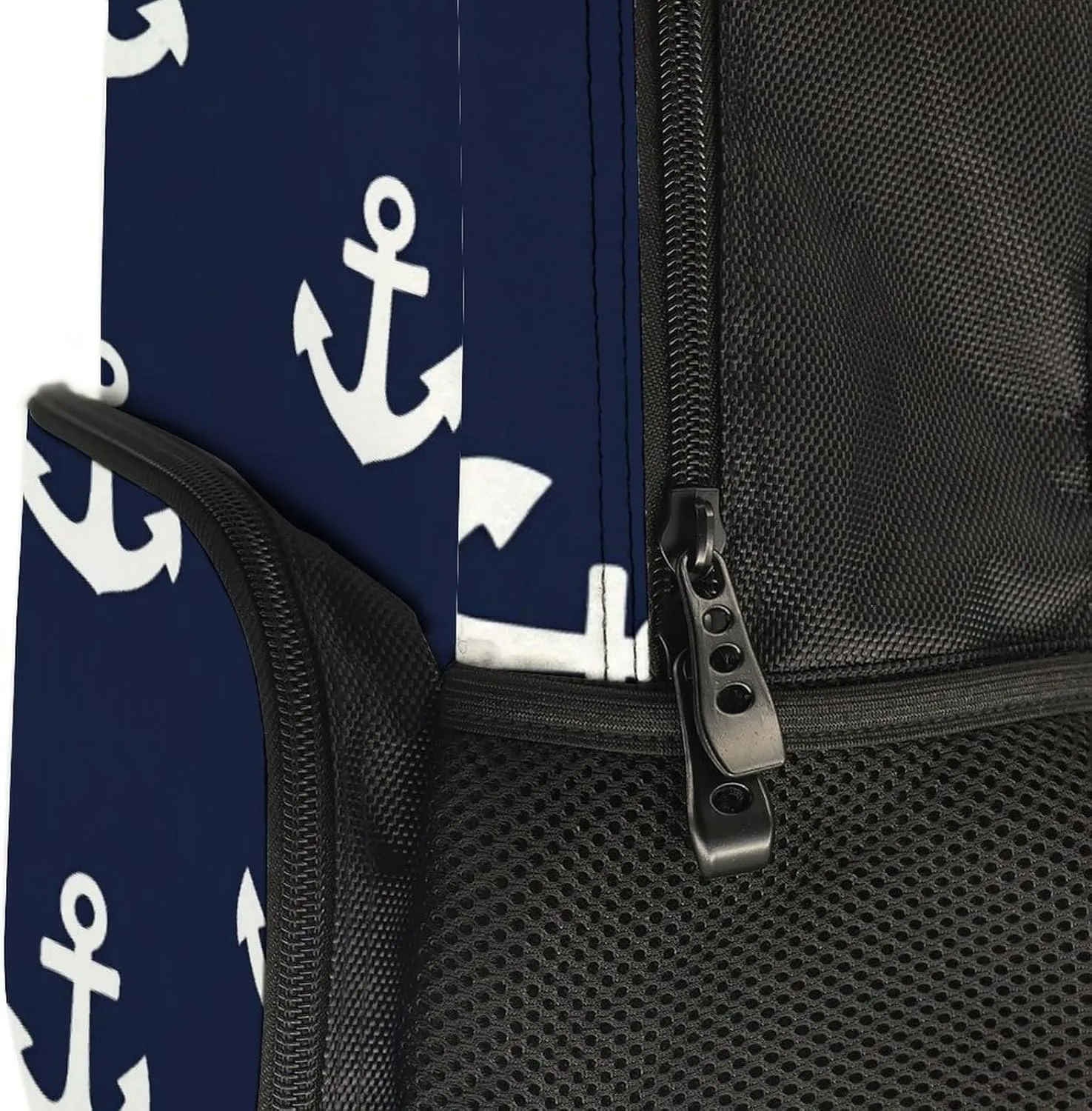 Supdreamc Nautical Anchor Navy Shoulder Book Bags Polyester Multipurpose Anti-Theft Carry On Bag Large Capacity Travel Hiking & Camping Rucksack