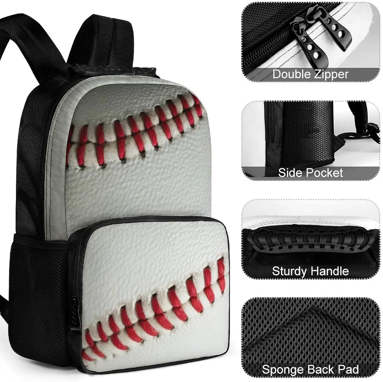 Supdreamc Polyester Daypack Backpack for Climbing Outdoors Running - Big Capacity Multipurpose Anti-Theft Bookbag, Baseball Travel Hiking & Camping Rucksack