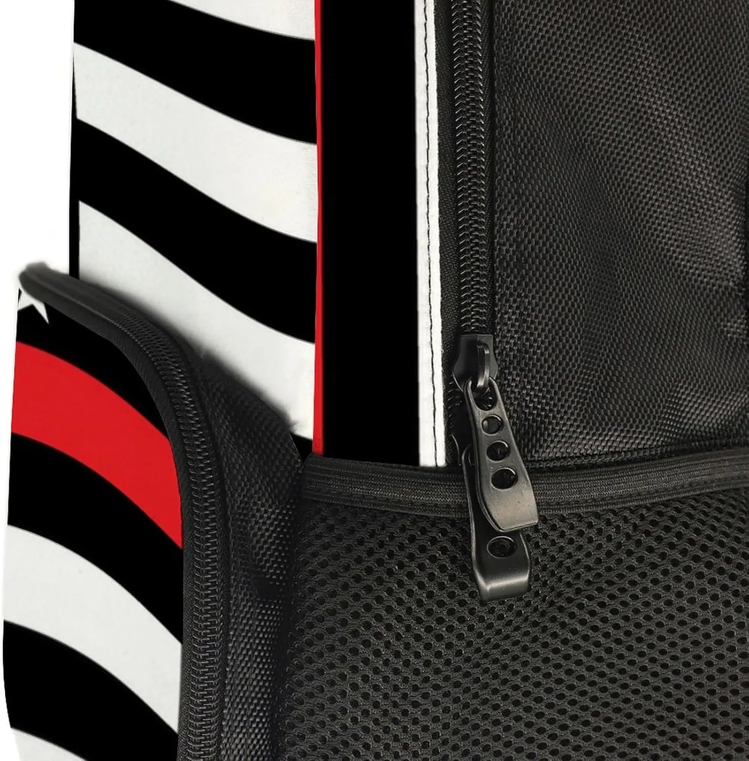 Supdreamc Polyester Daypack for Camping Travel Walking Cycling - Big Capacity Anti-Theft Multipurpose Bookbag, American Thin Red Line Flag Pattern Camping Outdoor Backpack