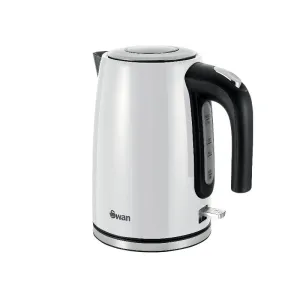 Swan Townhouse Stainless Steel Pearl White 1,7 Litre Jug Kettle STH17W