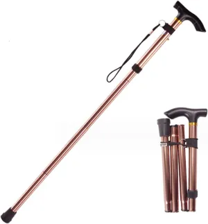 T-Handle Trekking Pole, Lightweight Collapsible Hiking Poles Aluminum Alloy Walking Sticks, Increase Stability, and Improve Posture, for Outdoor Camping(D)