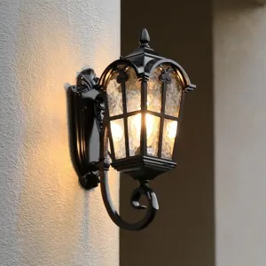 Taavita Retro Glass Aluminum Outdoor Lantern Waterproof 1-Light Wall Sconce