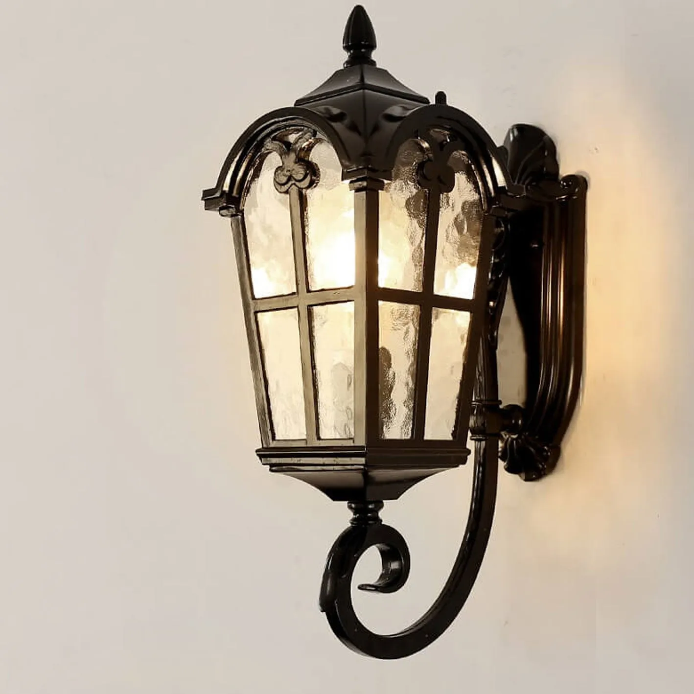 Taavita Retro Glass Aluminum Outdoor Lantern Waterproof 1-Light Wall Sconce