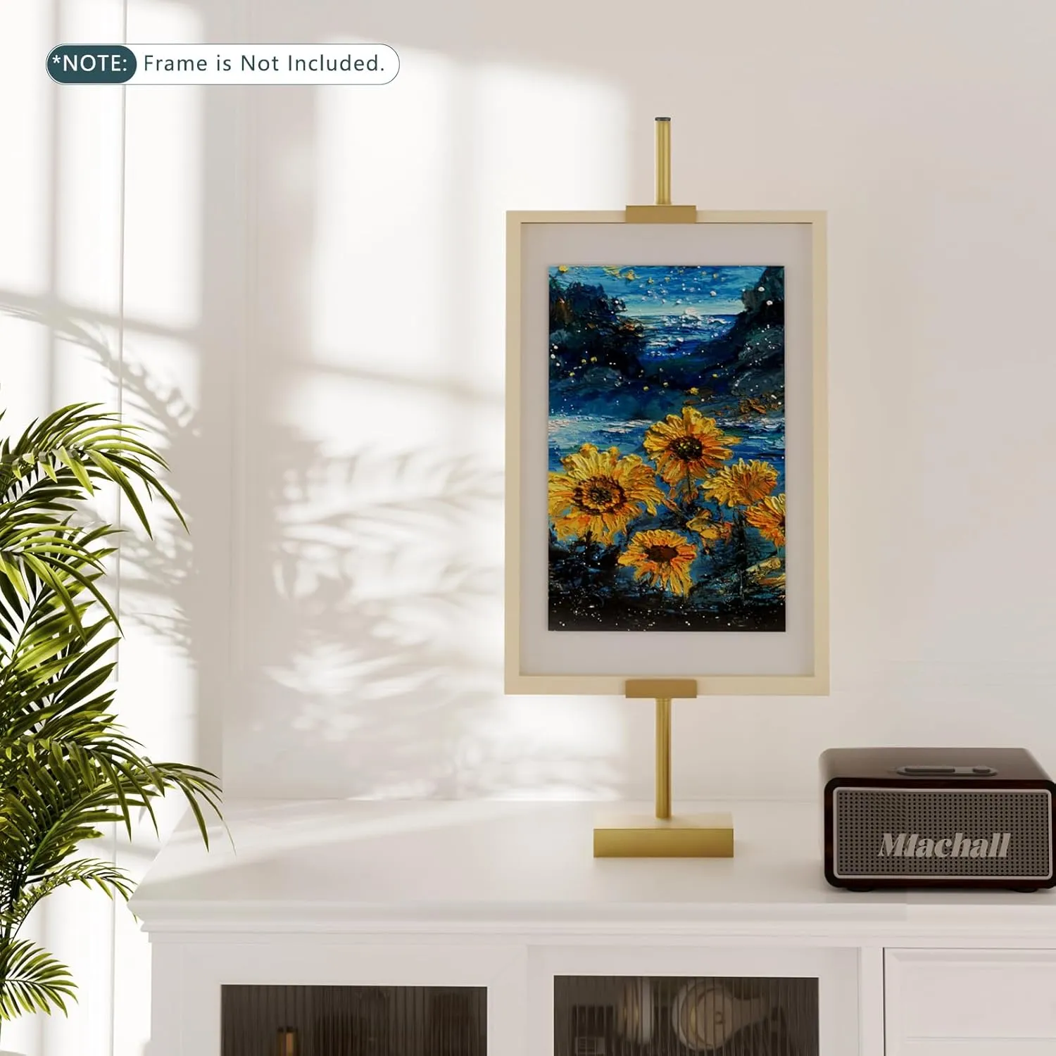 Tabletop Picture Frame Stand, Adjustable for Frames Up to 29" H, Frame Holder Stand Table Easels for Display, Metal Standing Easel Display Stand for Picture Frames, Artwork, Canvas (Gold)