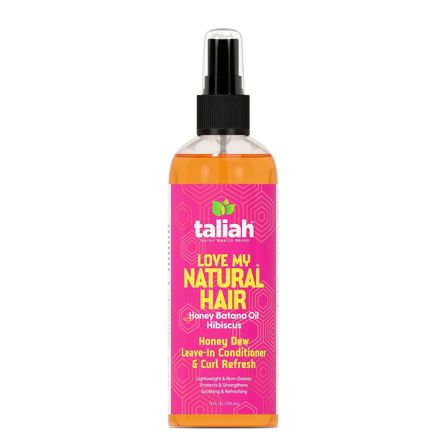 Taliah Waajid Love My Natural Hair Honey Dew Leave-In Conditioner & Curl Refresh 12oz – Moisturizing Spray with Honey & Batana Oil – Hydrating Detangler & Curl Refresher for Natural, Curly, Coily Hair