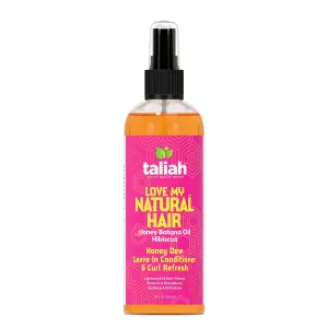 Taliah Waajid Love My Natural Hair Honey Dew Leave-In Conditioner & Curl Refresh 12oz – Moisturizing Spray with Honey & Batana Oil – Hydrating Detangler & Curl Refresher for Natural, Curly, Coily Hair