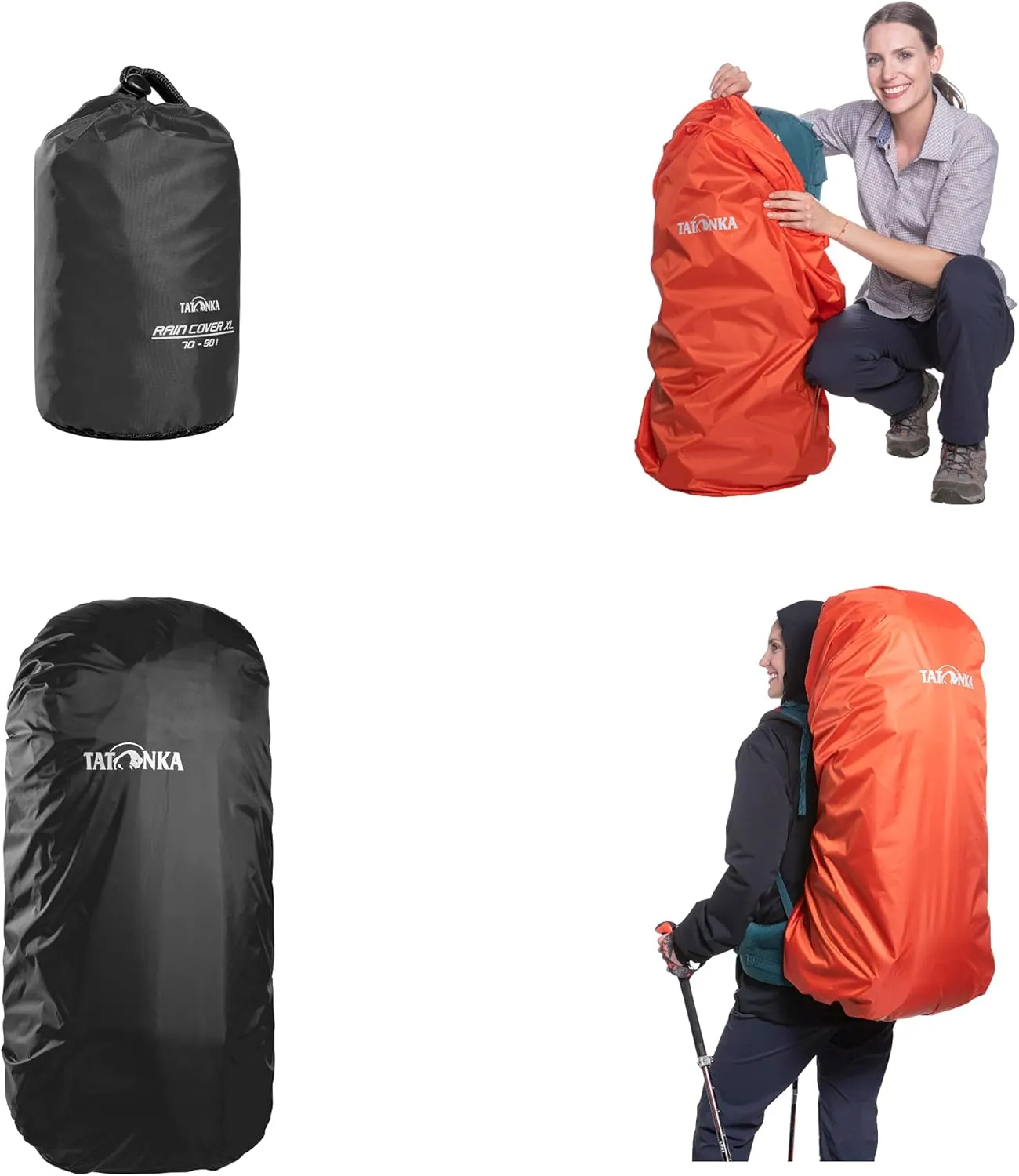 Tatonka Lightweight rain Cover for Backpacks of 70-90 litres Volume, Black, l