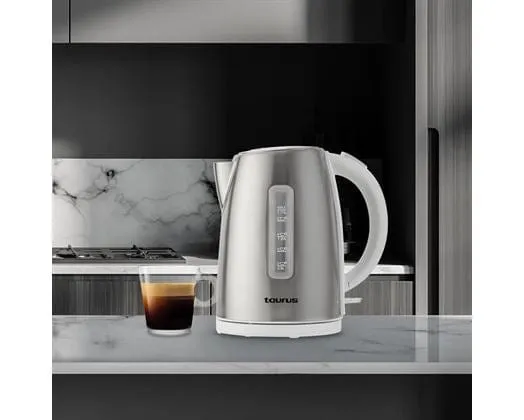 Taurus Kettle 360 Degree Cordless Stainless Steel With White Trim 1.7L 2200W Arctic 958513