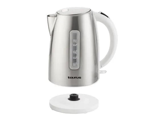 Taurus Kettle 360 Degree Cordless Stainless Steel With White Trim 1.7L 2200W Arctic 958513