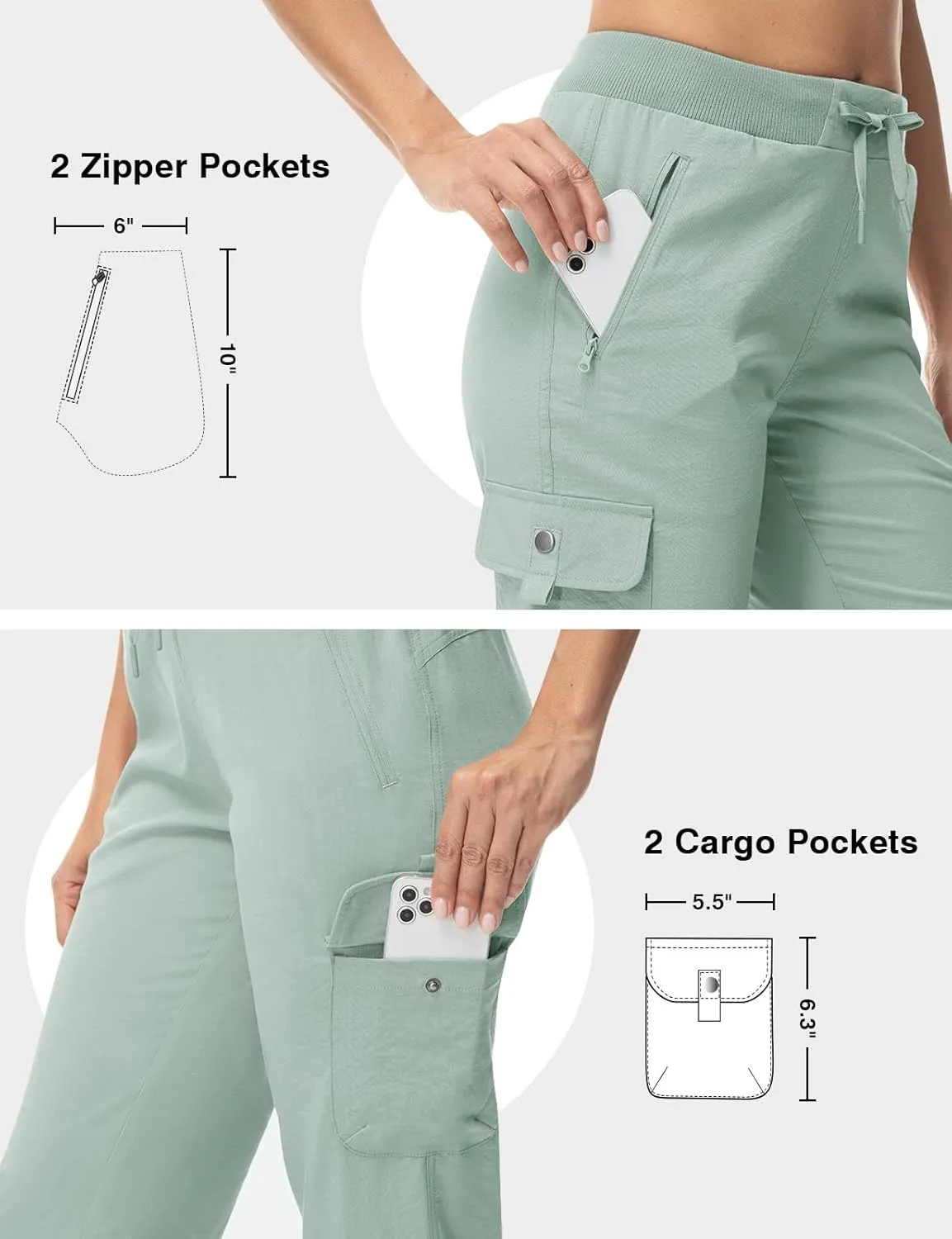 TBMPOY Women's Capri Pants Lightweight Quick Dry Hiking Cargo Pockets Casual Water Resistant Travel Cropped Cotton
