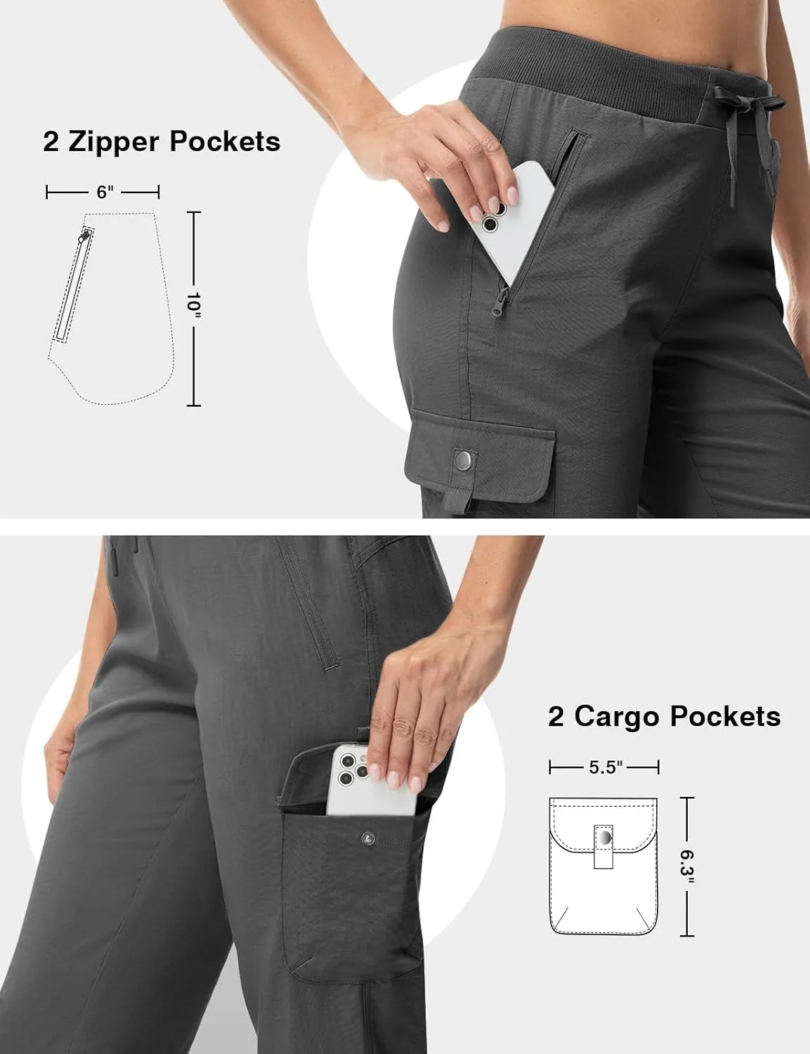 TBMPOY Women's Capri Pants Lightweight Quick Dry Hiking Cargo Pockets Casual Water Resistant Travel Cropped Cotton