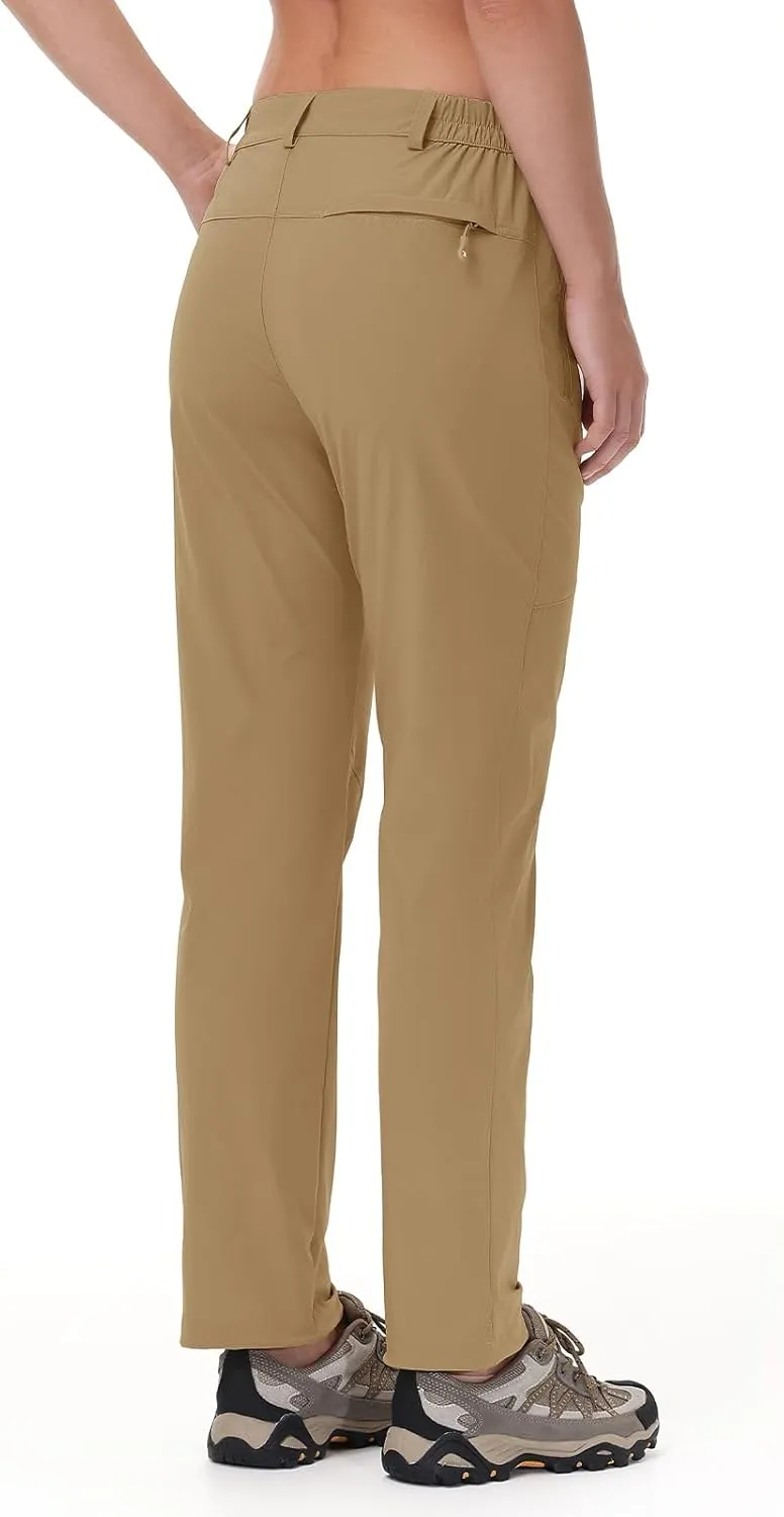 TBMPOY Women's Lightweight Hiking Pants Water Resistant Quick Dry Travel Work Outdoor Fishing Pants Zipper Pockets