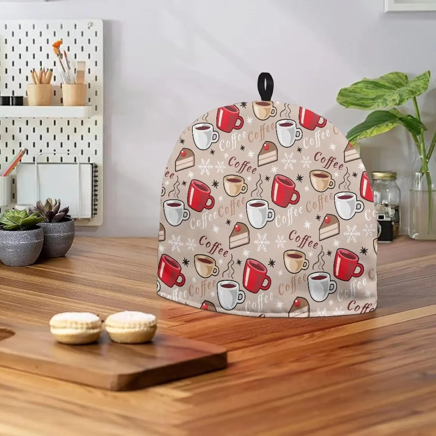 Tea Cozy for Teapot Anti Scald Teapot Covers, Breakfast Warmer Keep Warm, Heat Resistant Kettle Cover Home Kitchen Decor, Coffee Pattern
