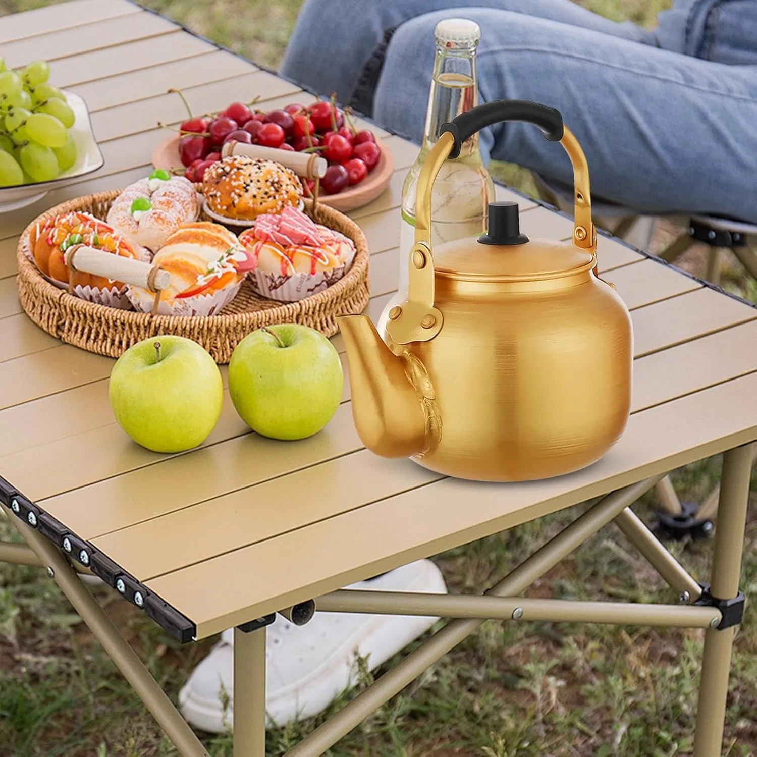 Tea Kettle - Aluminum Kettle | Aluminum Coffee, Outdoor Camping Coffee Pot,aluminum Whistling, Tea Maker Teapot Warmer Small Teapot Water Boiler For Hiking Picnic