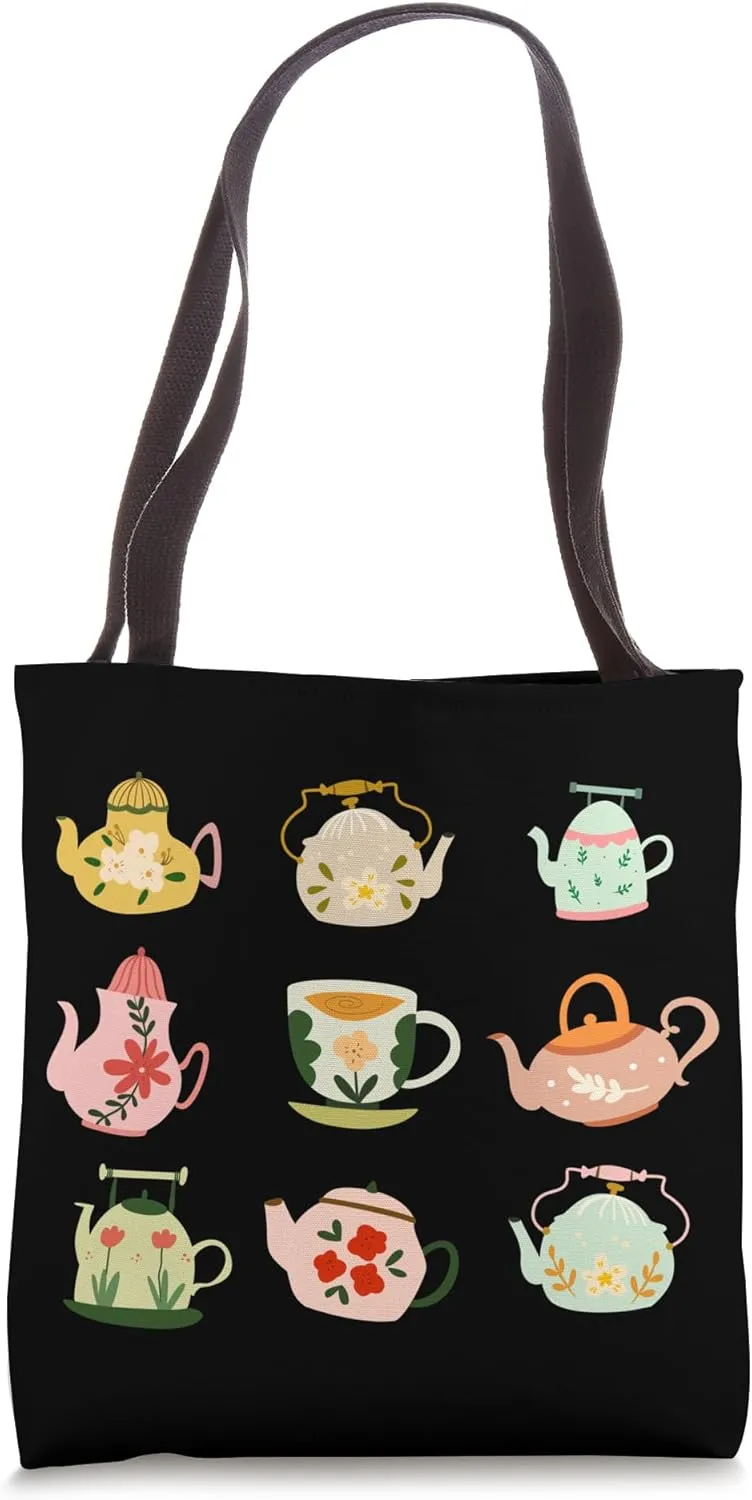 Tea Kettle Cups Tea Lover Tea Time Herbal Tea But First Tea Tote Bag