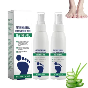 Tea tree oil foot spray，Tea tree oil spray for feet，Clear Foot Sanitizer Spray (2PCS)