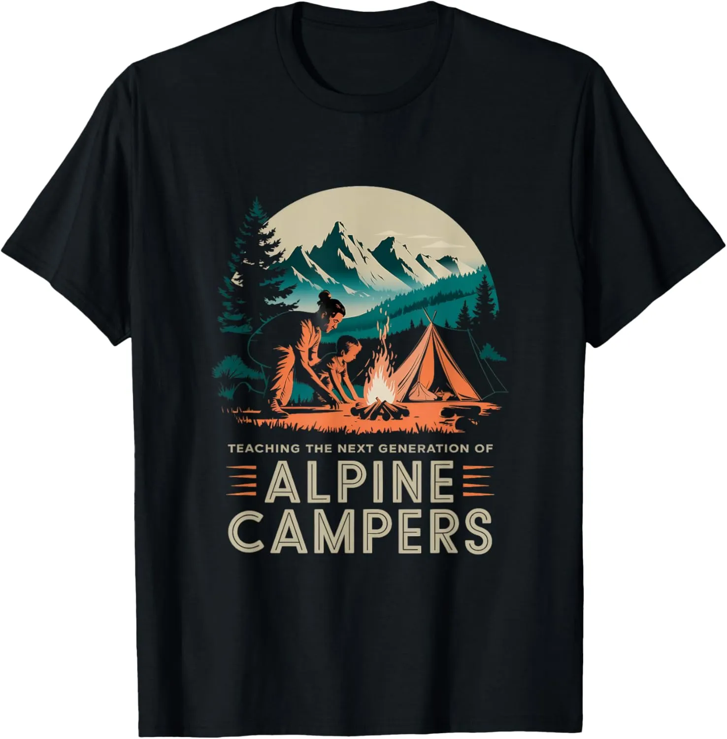 Teaching the Next Generation of Alpine Camper Alpine Camping T-Shirt