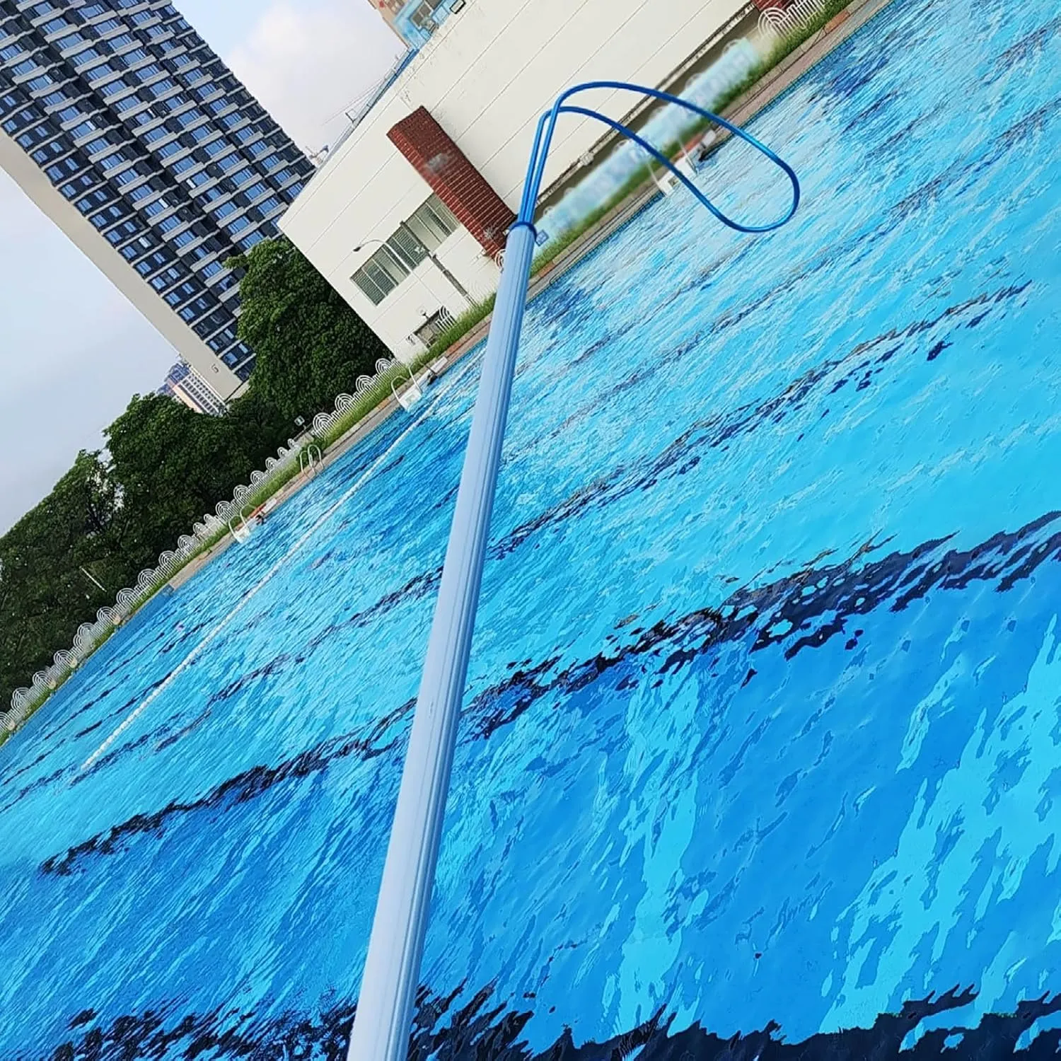 Telescopic Pool Rescue Hook with 6.5ft Aluminium Alloy Pole - Portable Blue Life Saving Hook for Pools, Boats, Seaside, Parks - Essential Safety Tool for Drowning Prevention