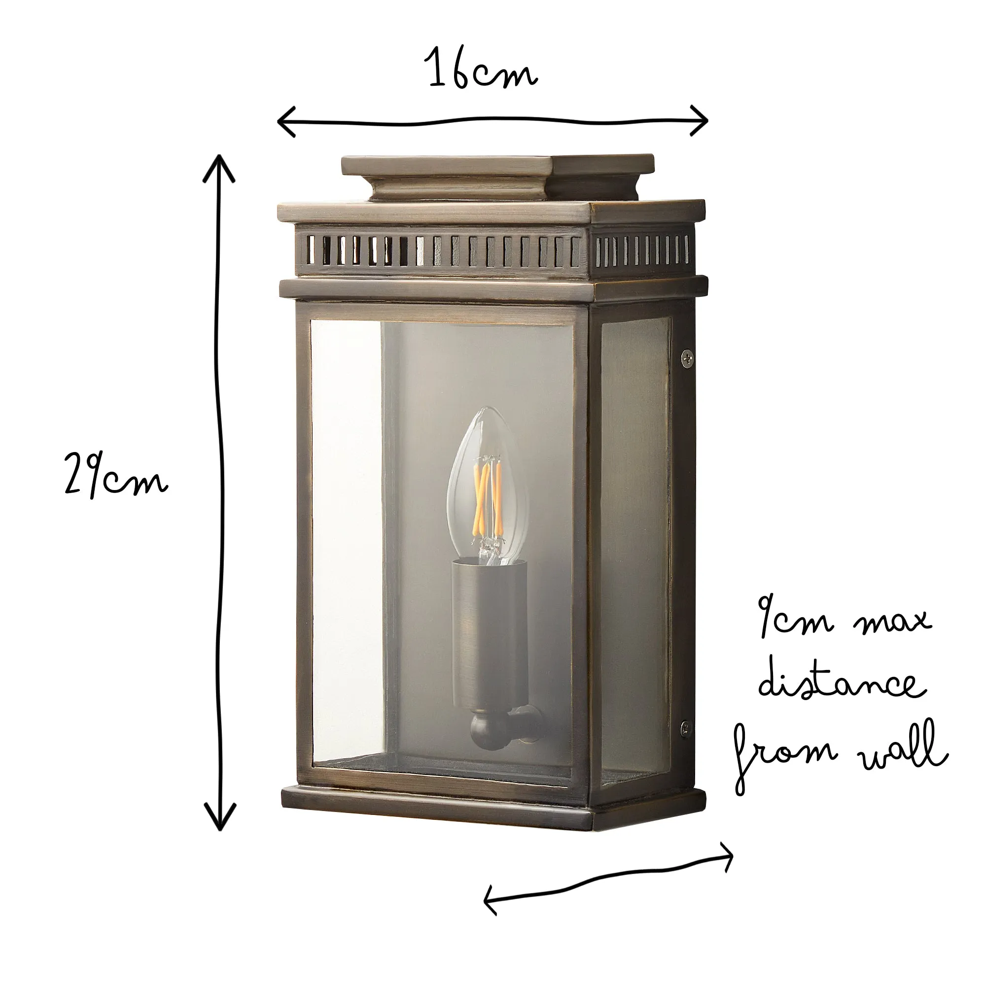 Tenby exterior IP44 wall light in antique bronze