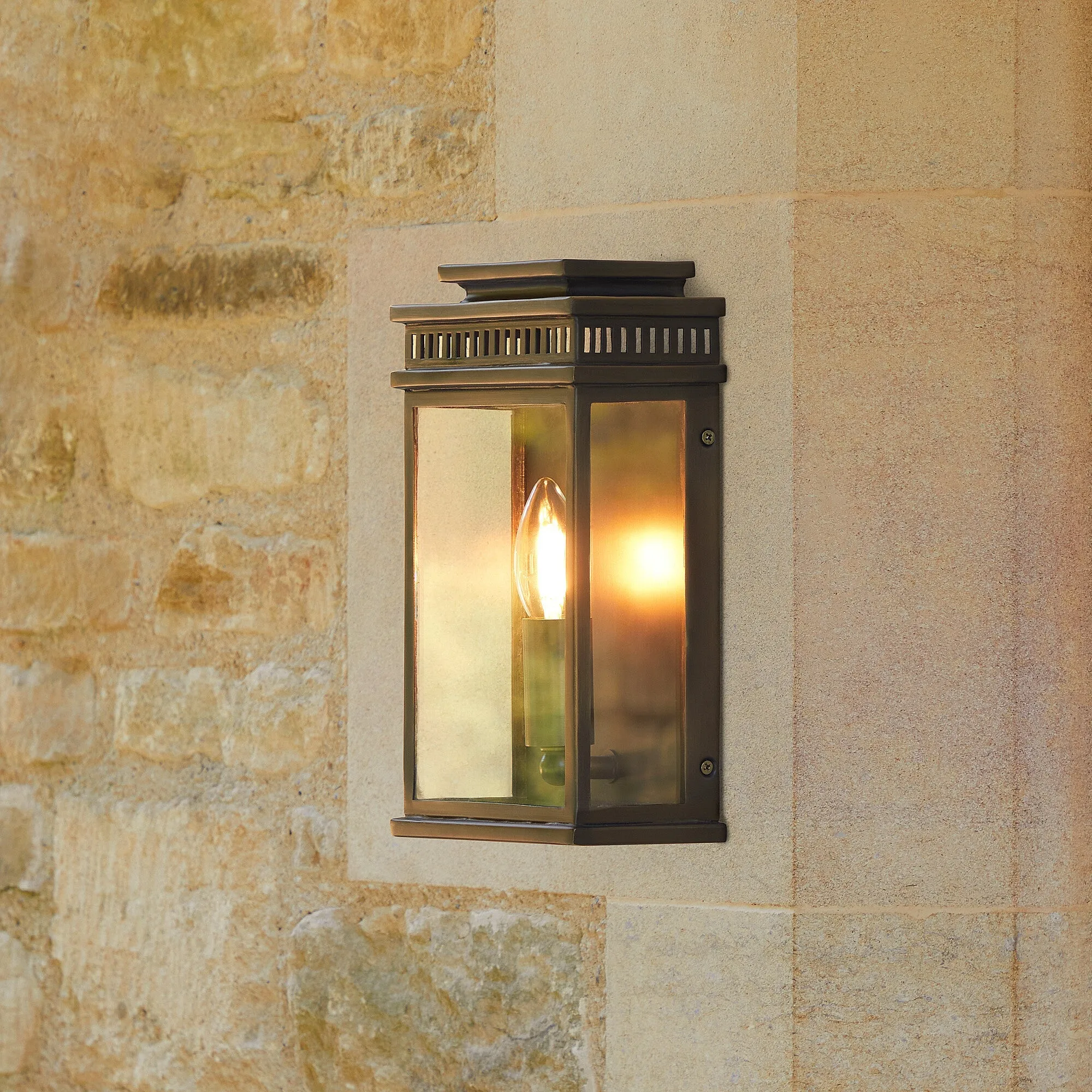 Tenby exterior IP44 wall light in antique bronze