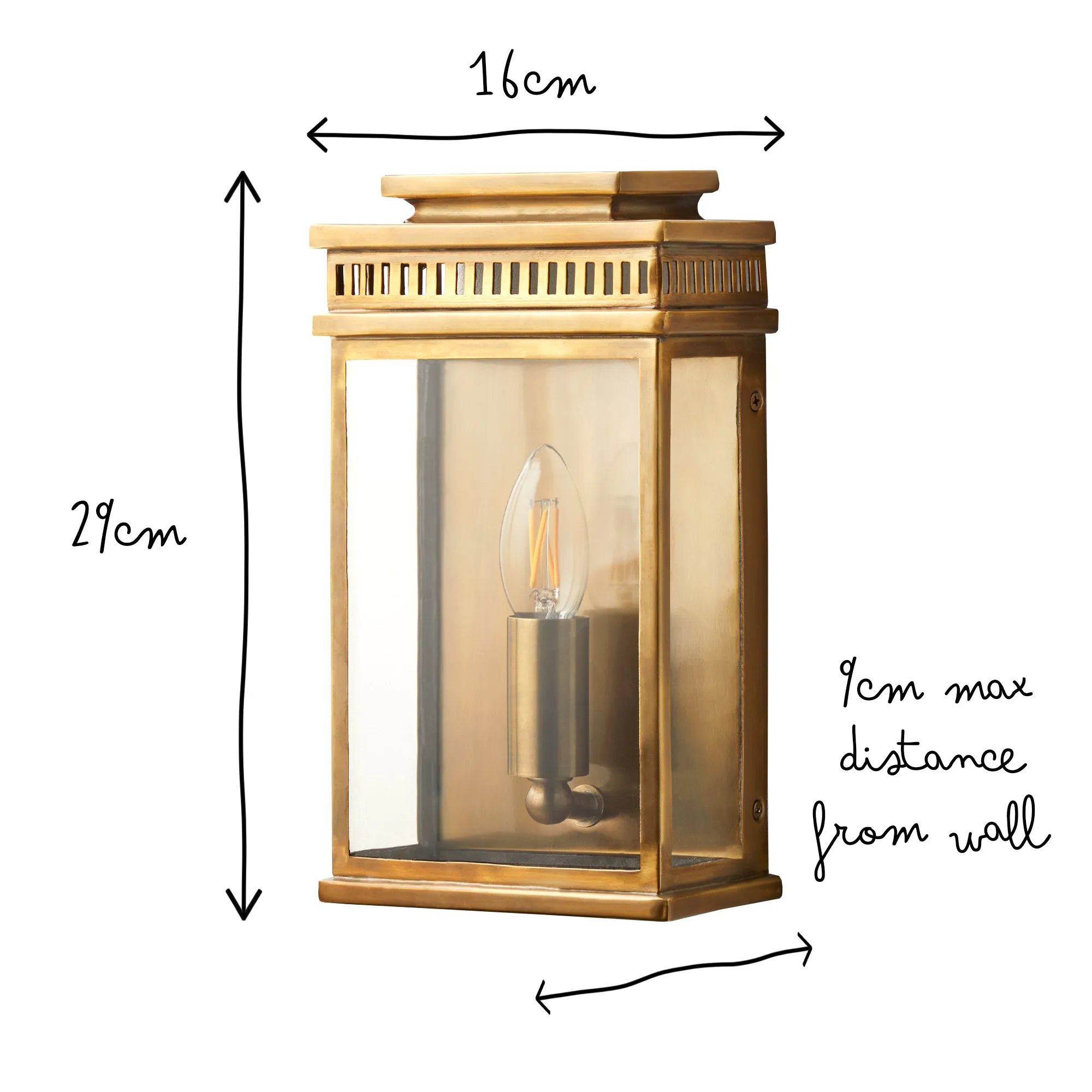 Tenby exterior IP44 wall light in antiqued brass