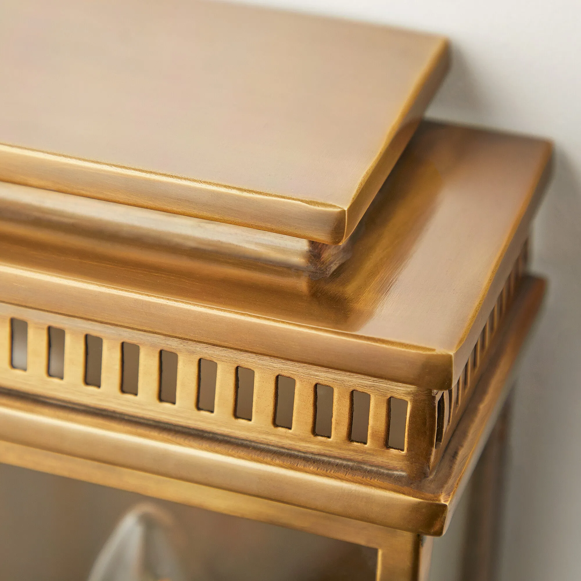 Tenby exterior IP44 wall light in antiqued brass