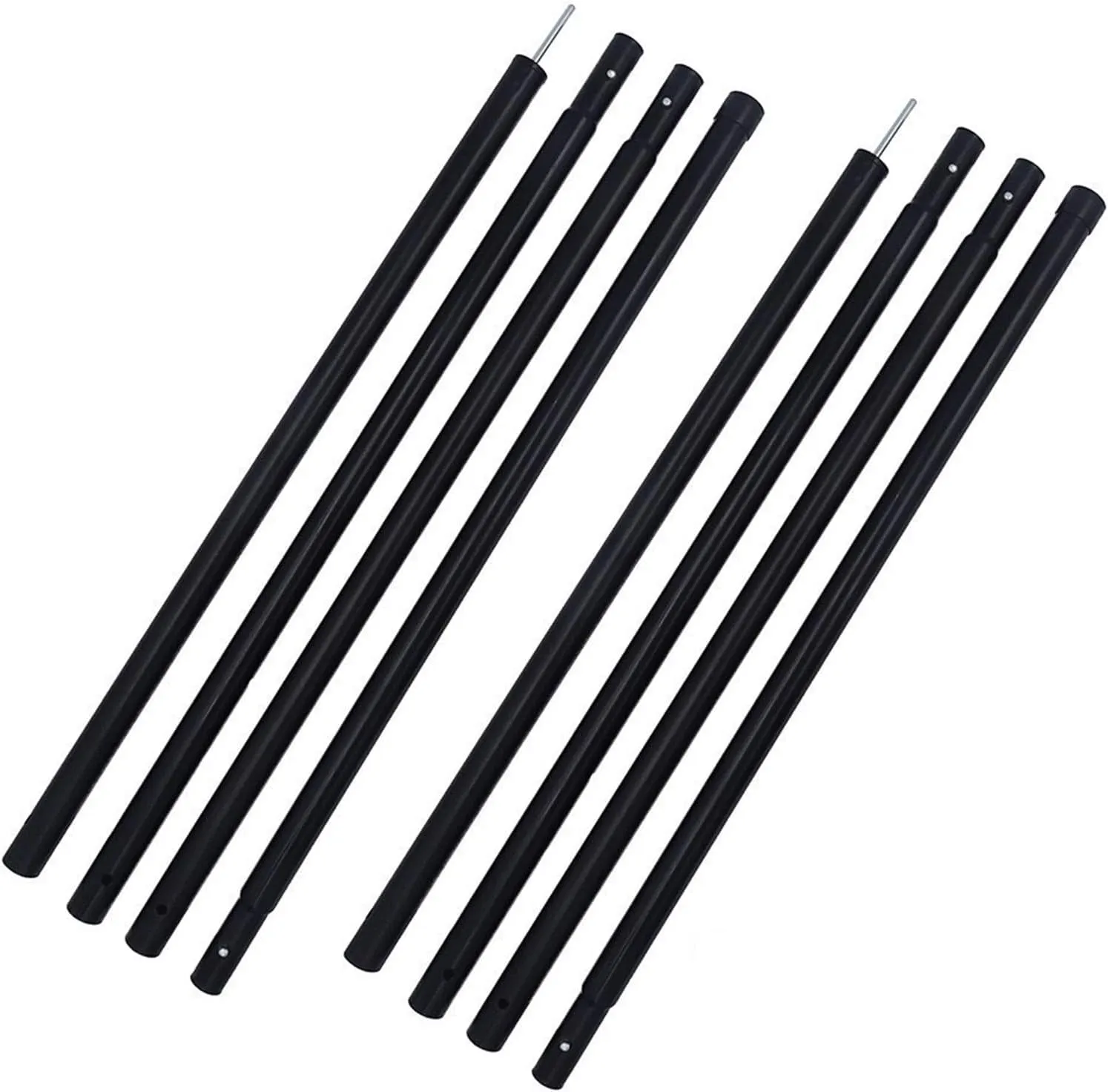 Tent Pole Support Frames Kit Outdoor Support， 2.4m Tarp Poles 240cm Adjustable Heavy Duty Iron Support Pole Shelter Awning Canopy Rod Camping Equipment Outdoor Accessories(2 pair 2.4m poles)