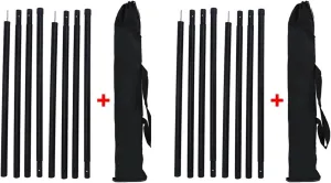 Tent Pole Support Frames Kit Outdoor Support， 2.4m Tarp Poles 240cm Adjustable Heavy Duty Iron Support Pole Shelter Awning Canopy Rod Camping Equipment Outdoor Accessories(2 pair 2.4m poles)