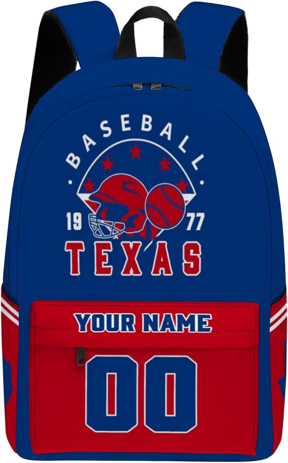 Texas Backpack Custom Name Number Travel Laptop Work Shoulder Bag Personalized Daypack Fans Gift for Men Women Boy Girl