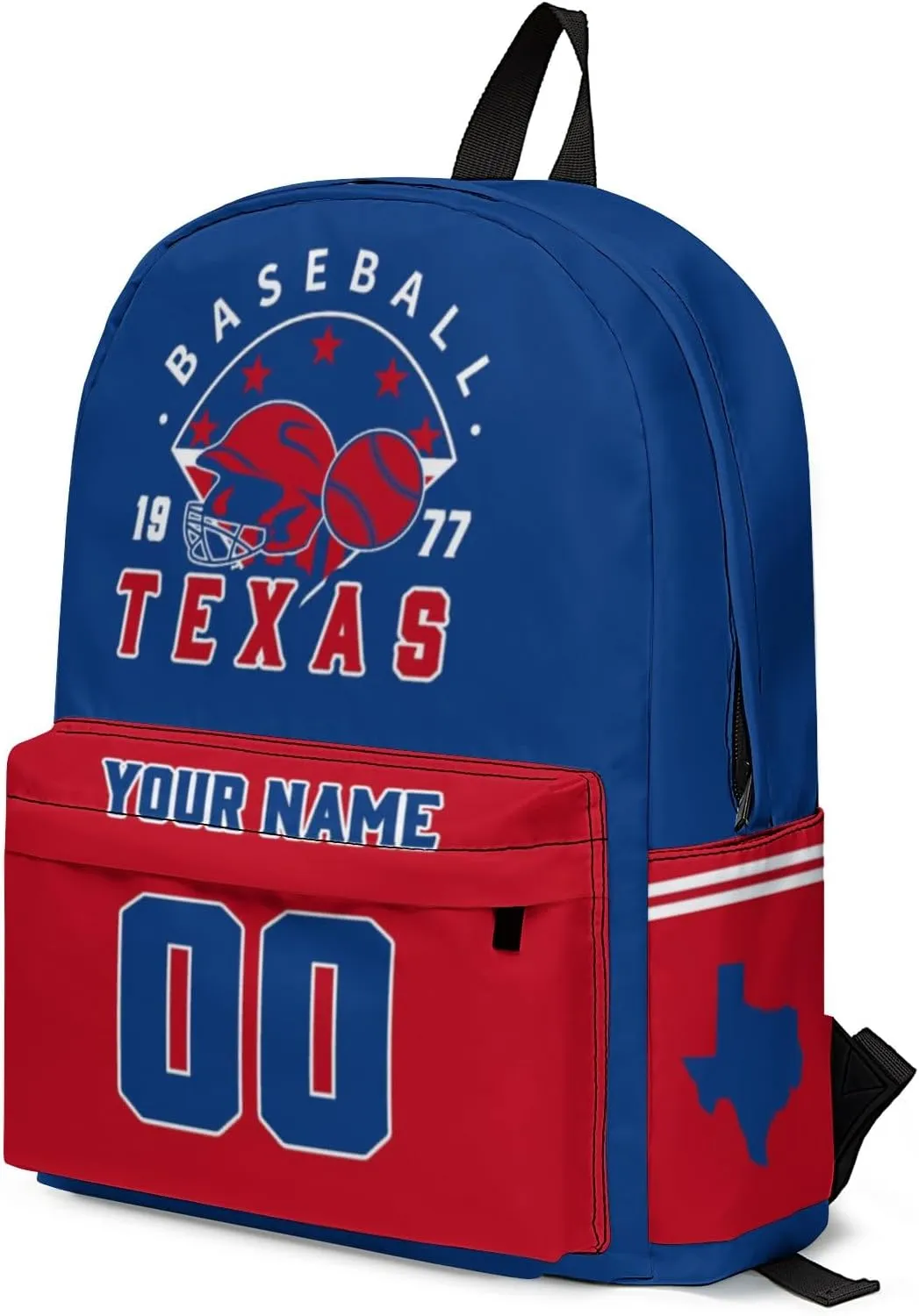 Texas Backpack Custom Name Number Travel Laptop Work Shoulder Bag Personalized Daypack Fans Gift for Men Women Boy Girl