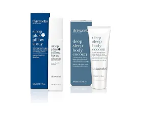THISWORKS Sleep Plus  Bedtime Bundle: Sleep Plus  Pillow Spray & Body Cocoon Lotion, Natural Restfulness (1.7 fl oz & 3.3 fl oz)