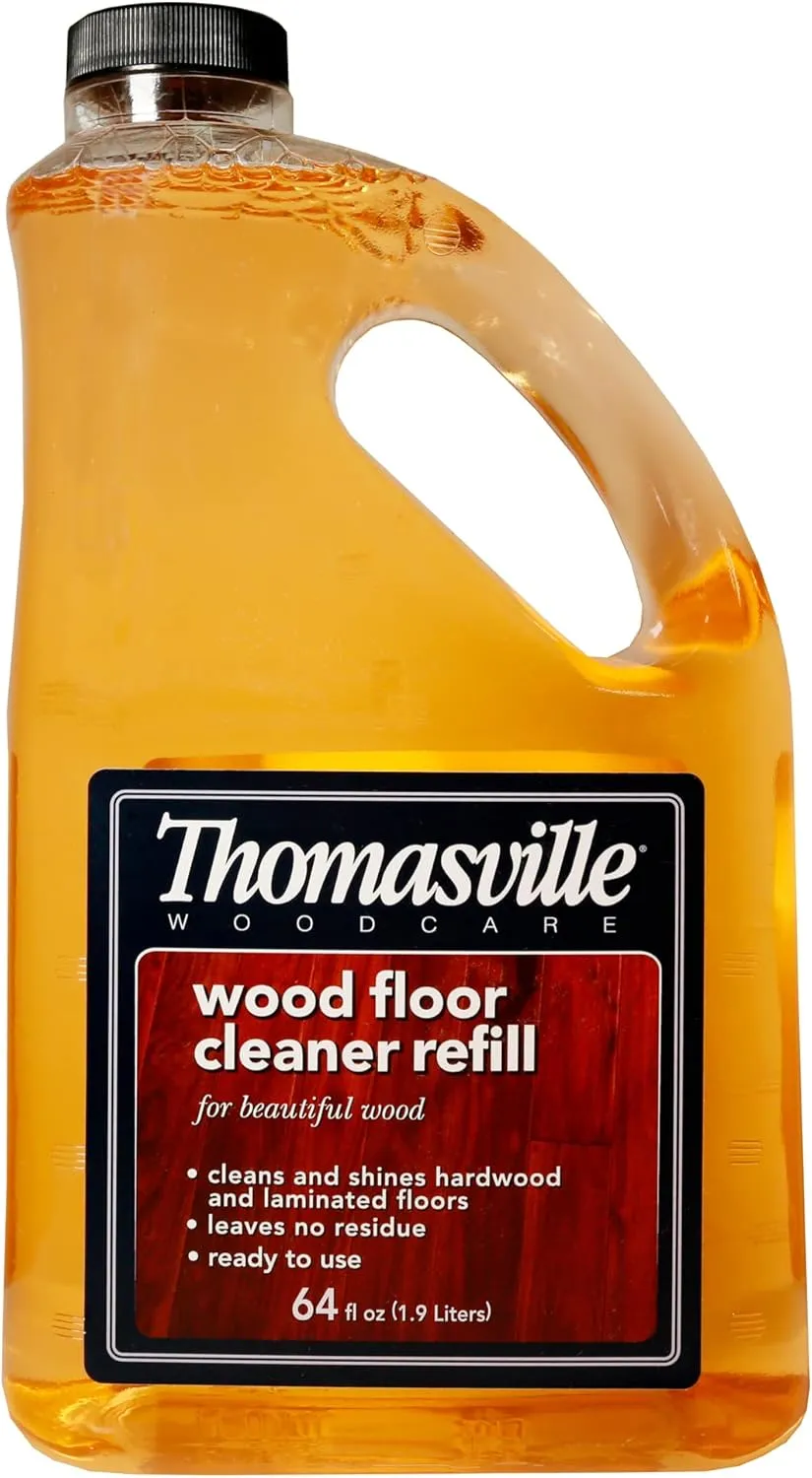 THOMASVILLE WOOD FLOOR CLEANER REFILL - Multisurface Wood Cleaner and Polish Furniture Quick Shine Restorer Protector Kitchen Cabinets Surface Cleaner House Cleaning Supplies Home Improvement