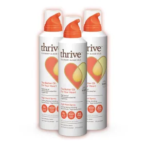 Thrive Cooking Spray – Everyday Algae Oil Culinary Blend High Heat Spray, Heart and Health-Conscious, Rich in Omega-9 Monounsaturated Fat (85%), Low Omega-6, Blended with UltraSun, 5 fl oz, 3 Pack