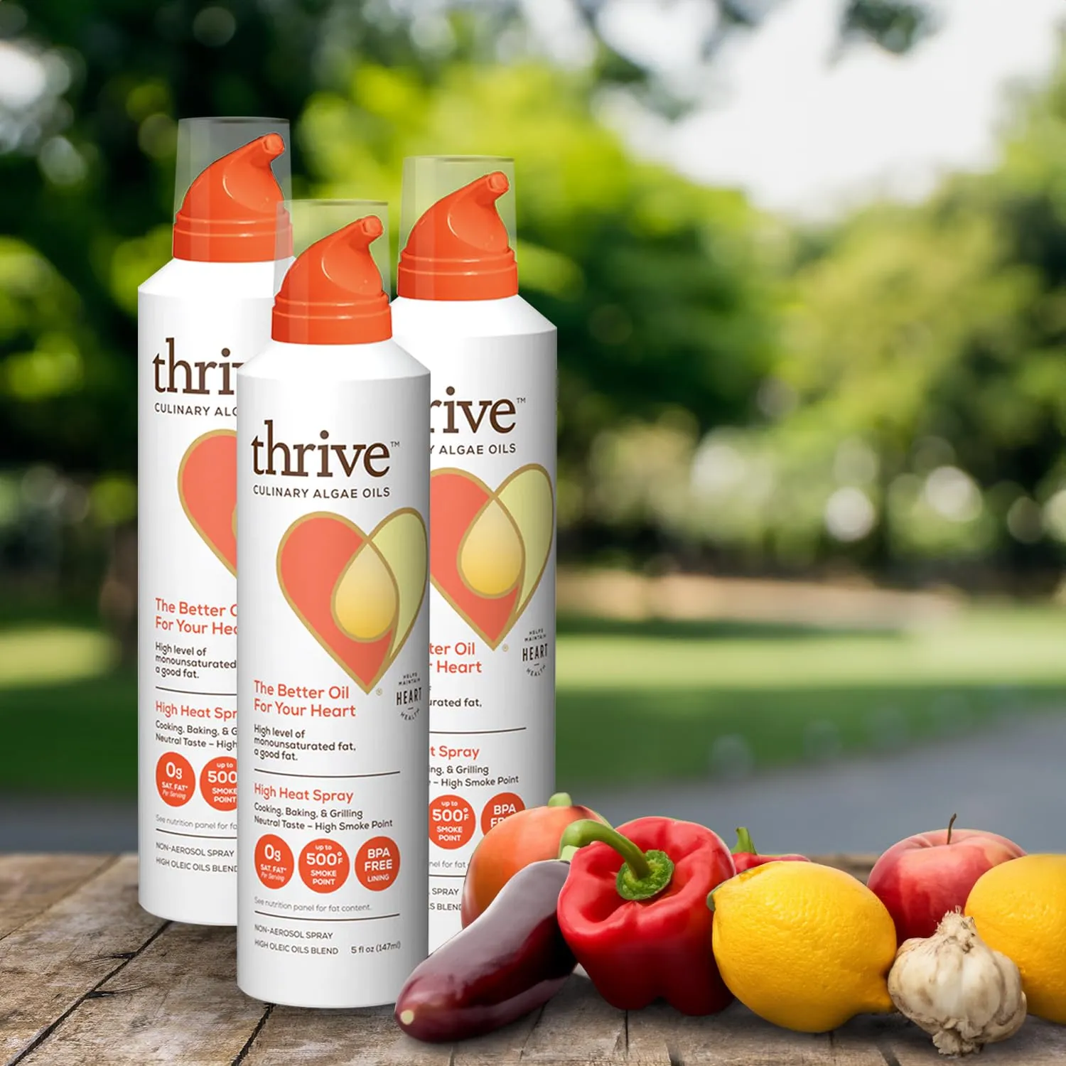 Thrive Cooking Spray – Everyday Algae Oil Culinary Blend High Heat Spray, Heart and Health-Conscious, Rich in Omega-9 Monounsaturated Fat (85%), Low Omega-6, Blended with UltraSun, 5 fl oz, 3 Pack