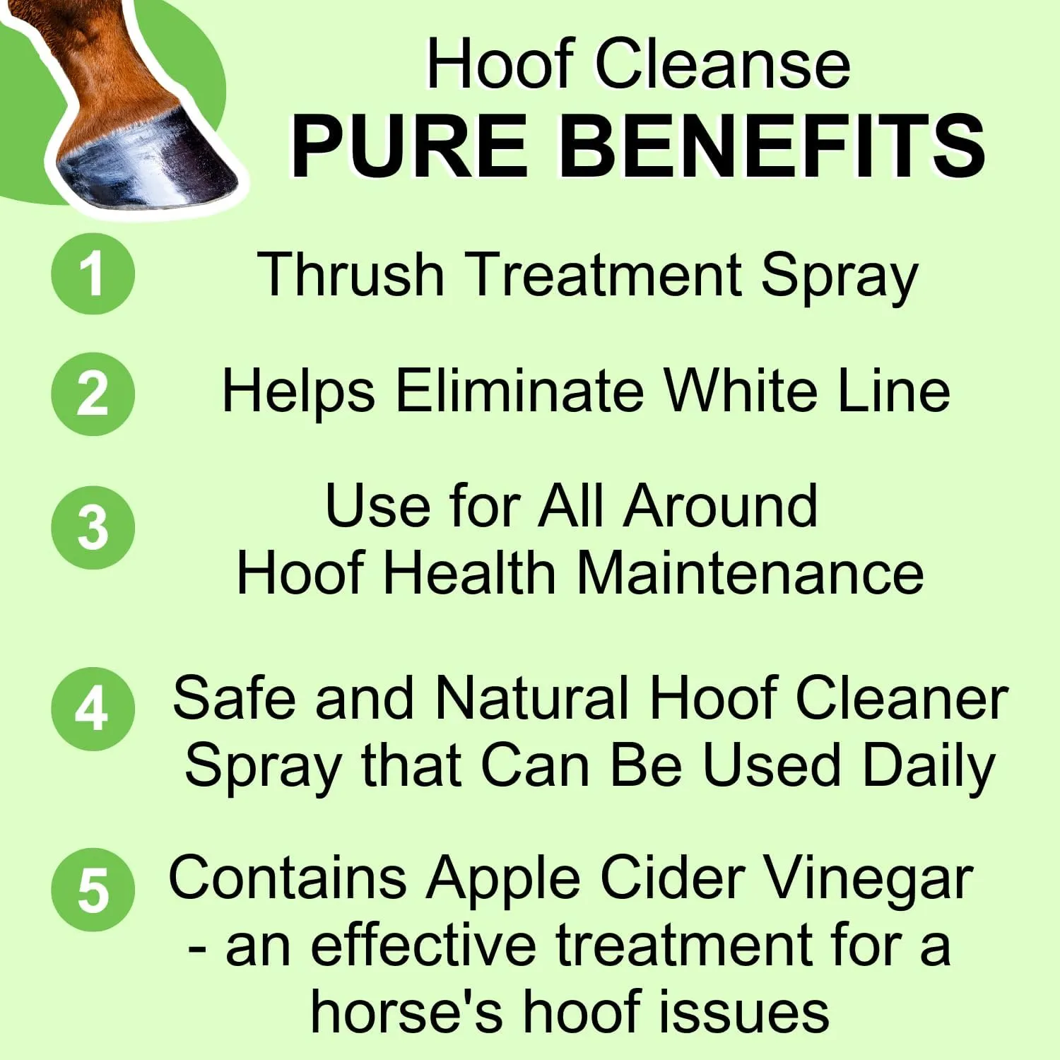 Thrush Treatment for Horses Hoof Spray Hoof Cleanse | All Natural Spray for A Healthy Horse Hoof, Use for White Line, Abscess Treatment, Cracks, and Hoof Wall Separation - 16 oz.