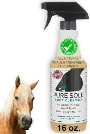 Thrush Treatment for Horses Hoof Spray Hoof Cleanse | All Natural Spray for A Healthy Horse Hoof, Use for White Line, Abscess Treatment, Cracks, and Hoof Wall Separation - 16 oz.