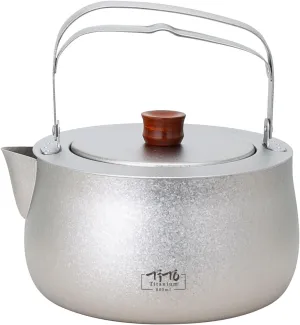 TiTo Titanium 800ml/27fl oz Titanium Kettle with Folding Handle Filter Teapot Ultralight Portable Coffee Boil Water Pot for Outdoor Camping Hiking Travel Backpacking Drinkware (N1-Ice Titanium)